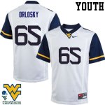 Youth West Virginia Mountaineers NCAA #65 Tyler Orlosky White Authentic Nike Stitched College Football Jersey UL15L51ZN